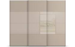 Goossens kledingkast finca combi glans mat glas bruin hoogwaardig meubelplaat - 8244431-{merk}-finca-combi-sts-bruin-schuifdeuren-01